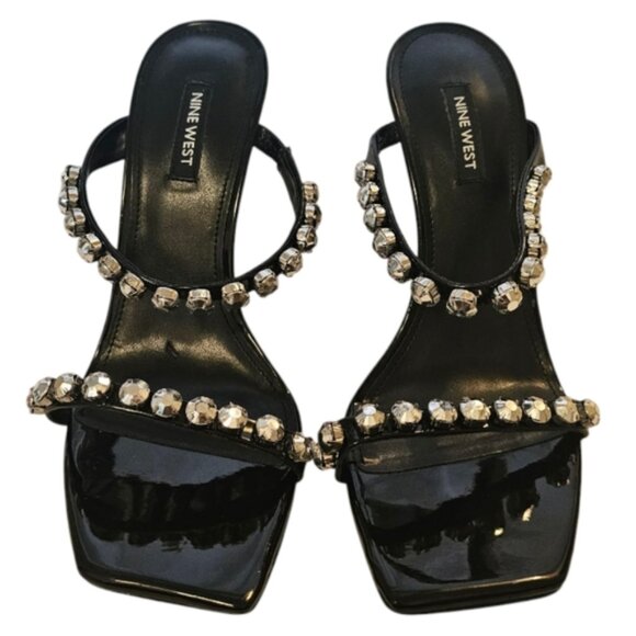 Nine West Shoes - Black Nine West Women's Glass Stone Heel Sandals